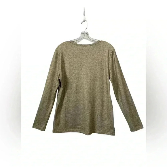 NWOT Linea Domani, Parisian Café Motif Heathered Long-Sleeve Top, Medium, Grey ✨ - Picture 6 of 7